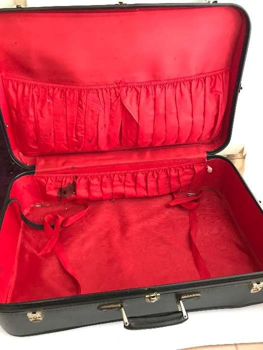 Mala viagem vintage pele couro cabedal