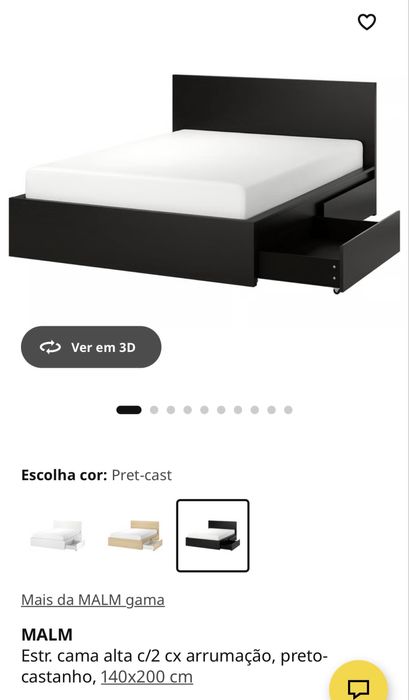 Cama de casal  com 2 gavetas