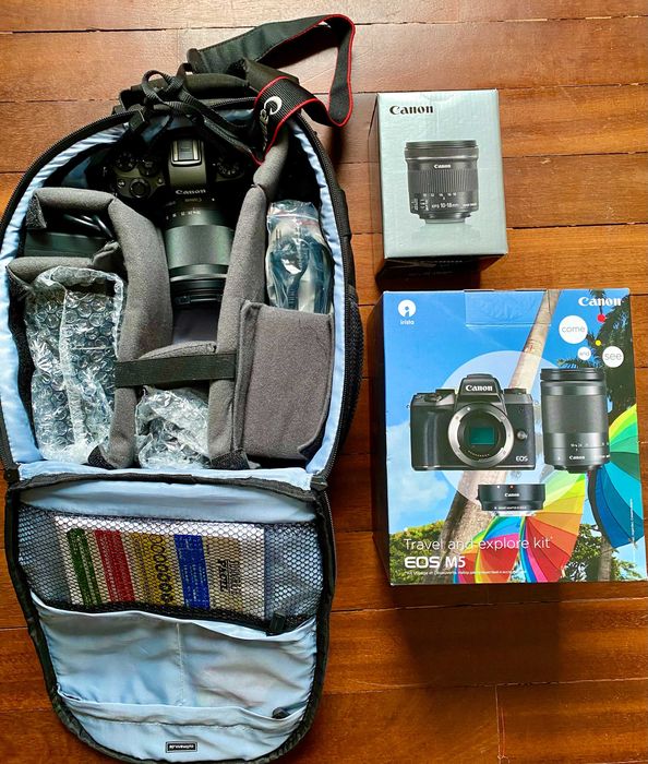 Kit Cannon EOS M5 nova com extras baixa preço