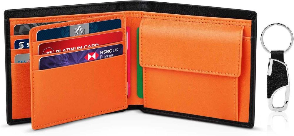 Portfel męski RFID w pudełku prezentowym prawdziwa skóra TEEHON WIN11