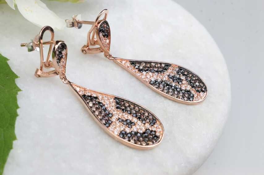 50) Duże kolczyki srebro pozłacane NOWE