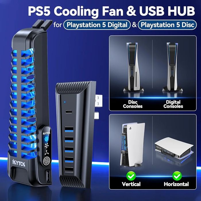Wentylator kytok do ps5 usb hub