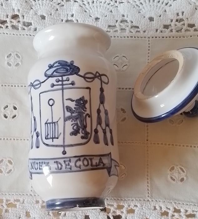 Pote de Farmácia/Albarelo em cerâmica espanhola Ceralfar Talavera