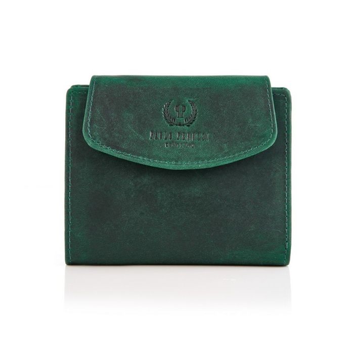 portfel damski skórzany vintage zielony rfid paolo peruzzi t-12-gr
