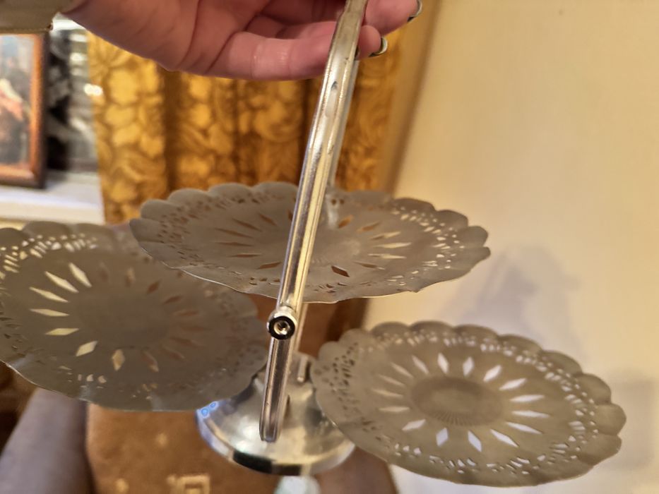 Skladana metalowa patera PRL