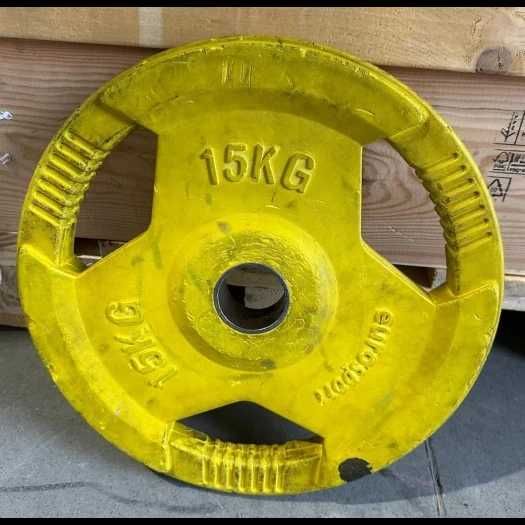 Obciążenie olimpijskie ogumowane, 1 x 15 kg