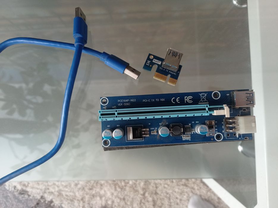 PCI-E 1x → 16x Riser Adapter комплект (з USB-кабелем)