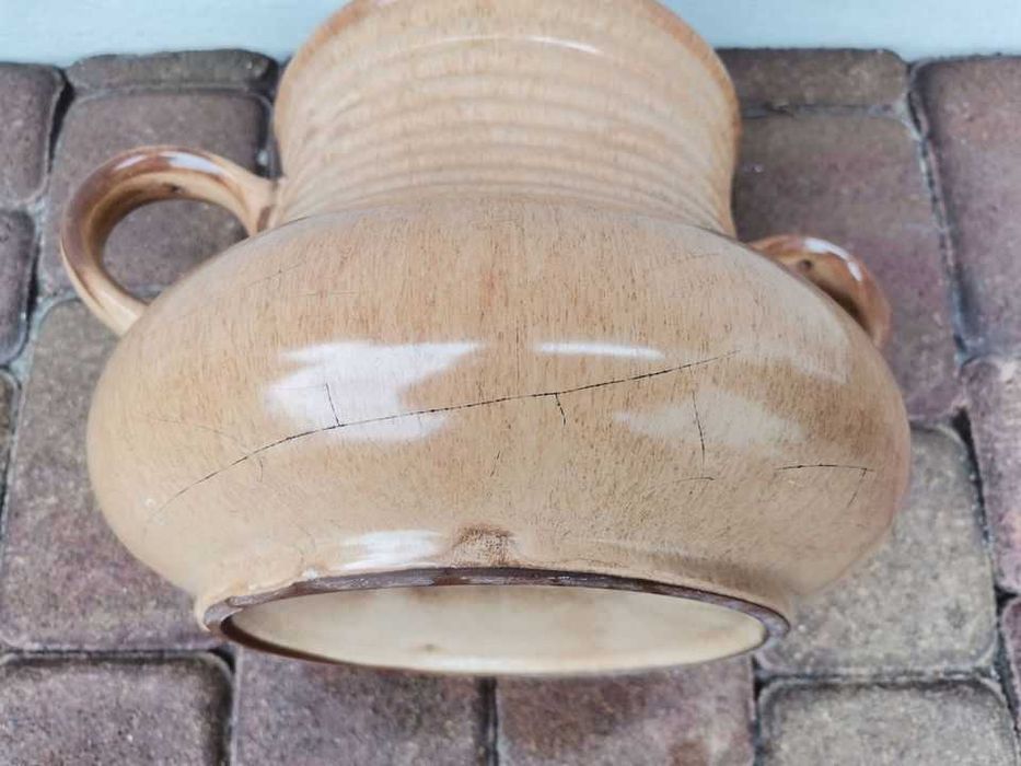 Piękny ceramiczny garnek z pokrywą, do ogrodu, wys. 30 cm