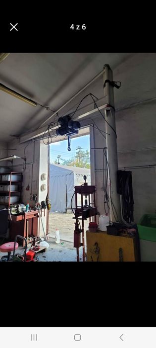 Żuraw obrotowy podnośnik z wciagarką elektryczną udźwig 500 kg
