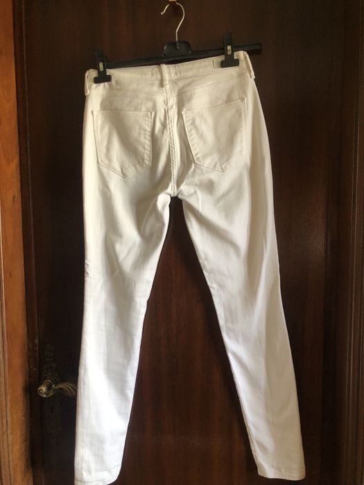 Calça de ganga branca Abercrombie tam 36