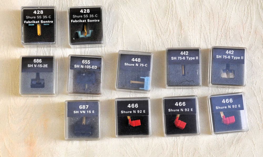 Agulhas GD Shure Philips Audio-Technica Technics Sanyo Jelco, etc