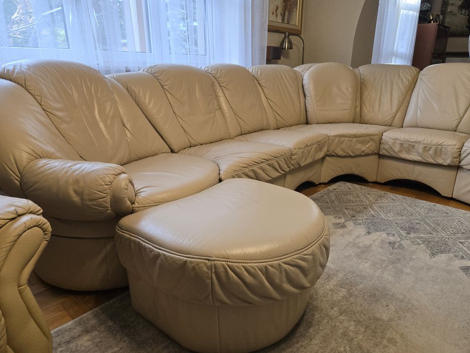 KLER NAROŻNIK DUŻY Luksusowy SKÓRA Sofa Salon Solidny Modułowy Kraków