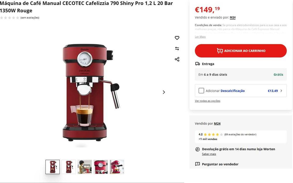 Cecotec Cafetera Express con Manómetro Cafelizzia 790 Shiny Pro