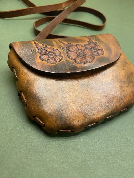 Кожаная винтажная сумка Ручная работа Handmade