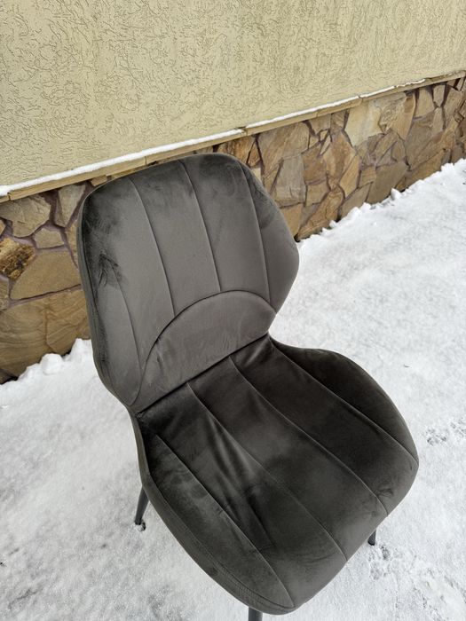 Стілець Astra чорний/вельвет темно-сірий Кухонний