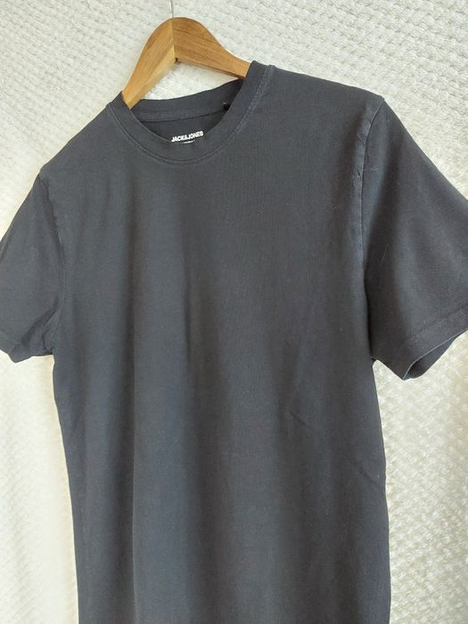 T-shirt, czarny, klasyczny, bawełna. Jack & Jones. L