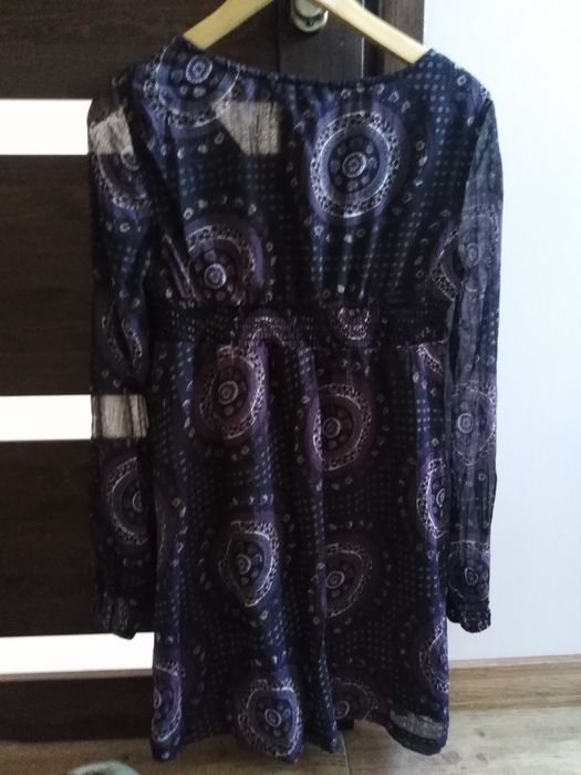 sukienka boho wzór długi rękaw