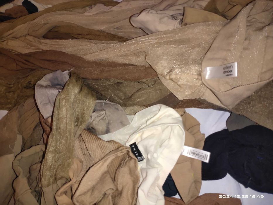 Лайкра с блеском от 30 ден, бежевые, одним лотом