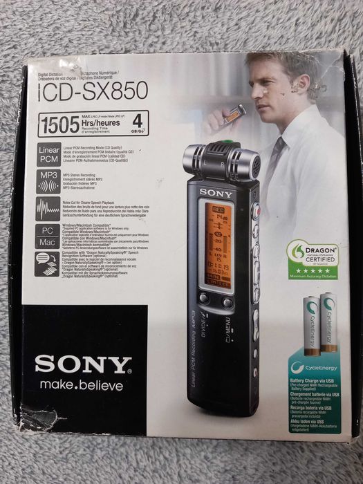 Dyktafon SONY ICD-SX850  Linear PCM and MP3 Stereo Recording 4GB/GO