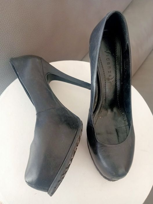 Sapatos Vicenzo couro genuíno pretos 36