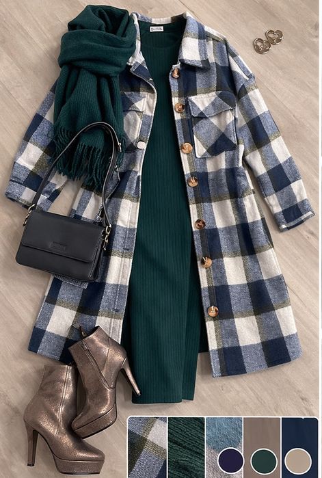 Весняне пальто-сорочка Rainbow в клітинку батал ,  (р. 46/XXL/,56/52