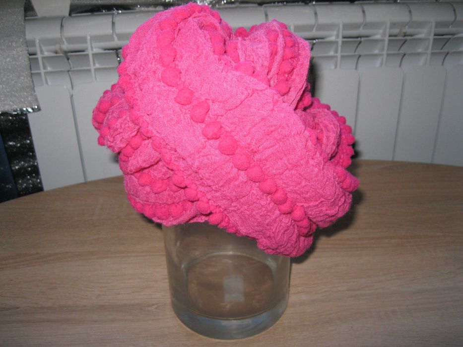 шарф хомут очень розовый