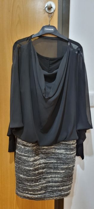 Vestido Preto e cinza