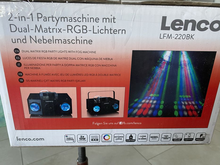 Генератор диму та світлових ефектів. Новий. Lenco LFM-220BK