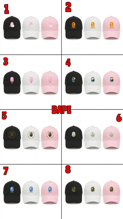 БЕЗ ПЕРЕДПЛАТИ‼️Брендові кепки Bape, Stussy, Hellstar, Amiri / Унісекс, ПРЕМІУМ
