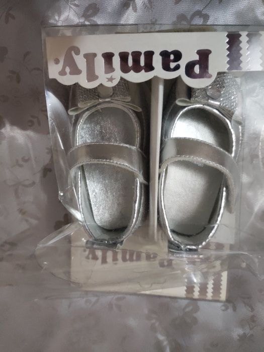 Сріблясті серебряные пинетки на фотосессию пінетки Pamily 18 розмір