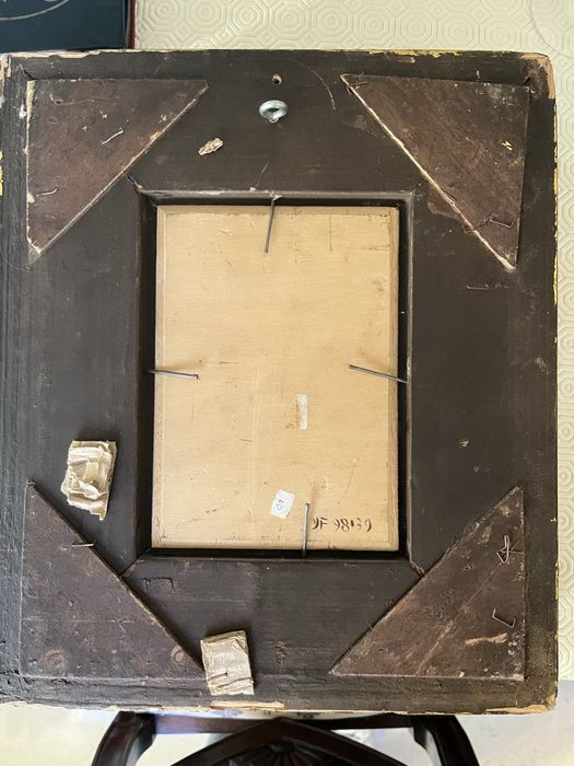 Dois quadros talha dourada