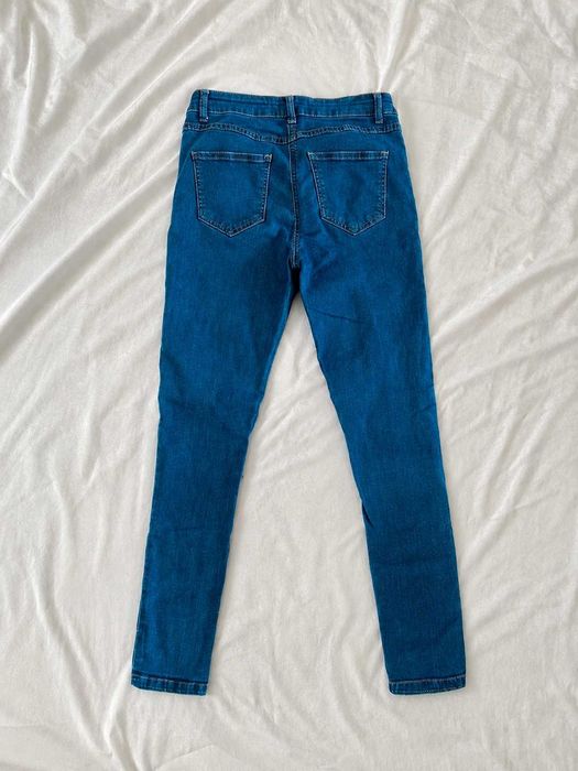 spodnie jeansy boho coquette hafty łączka kwiatki S/M