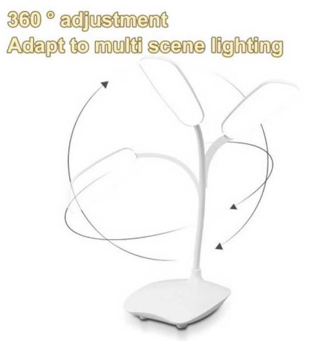 Акумуляторна настільна світлодіодна лампа "Гусяча шия" 3 режи
