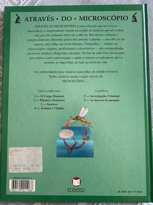 Livro  Insetos atraves do microscópio