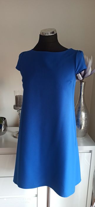 Sukienka krótka chabrowa