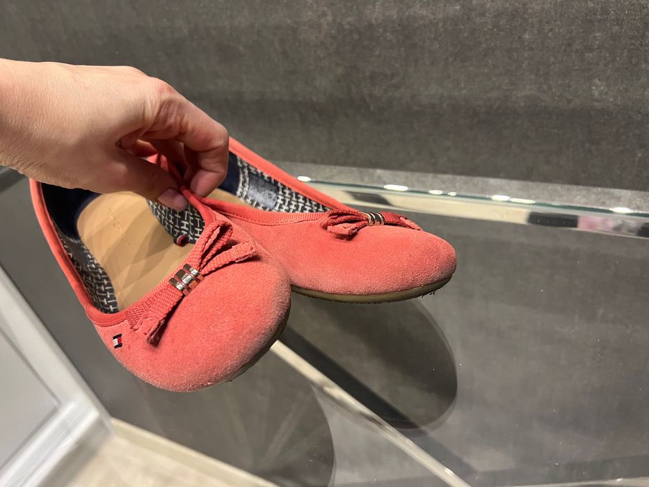 Balerinki baleriny Tommy hilfiger 37 zamsz koralowe ceglaste