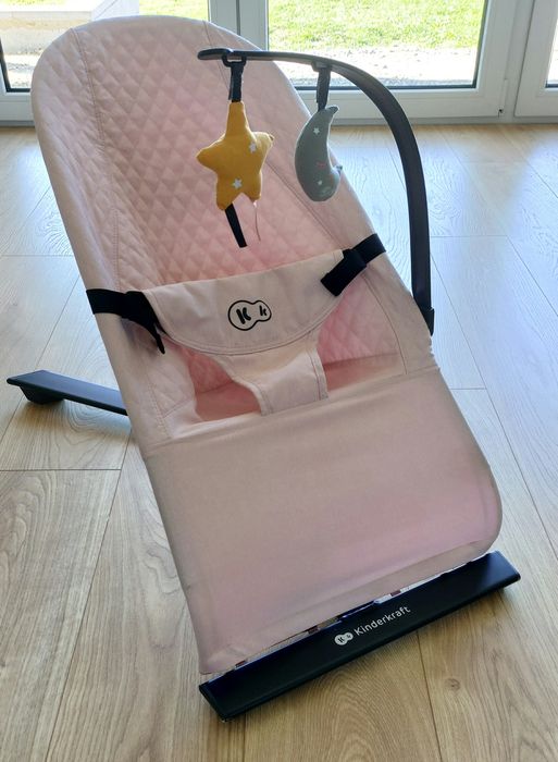 Leżaczek Kinderkraft, Mimi, leżaczek bujaczek, różowy kompaktowy
