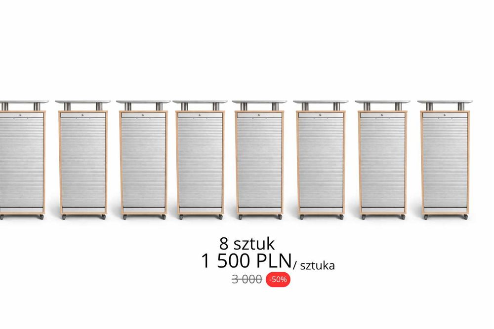 Szafki biurowe z zasłoną