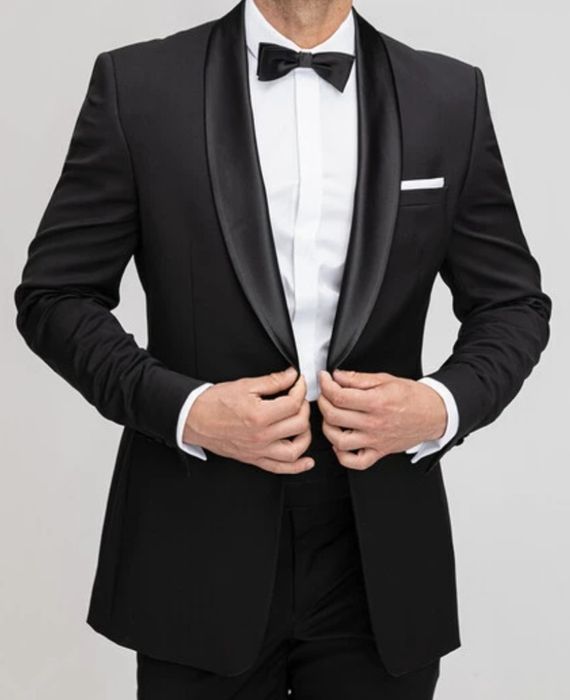 Giacomo Conti garnitur/smoking męski ślubny czarny roz M