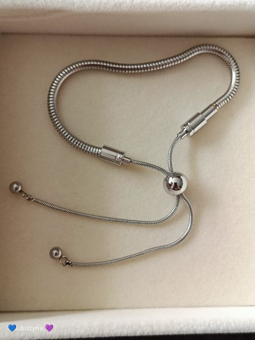 Nowa bransoletka baza charms regulowana - stal chirurgiczna 316l.
