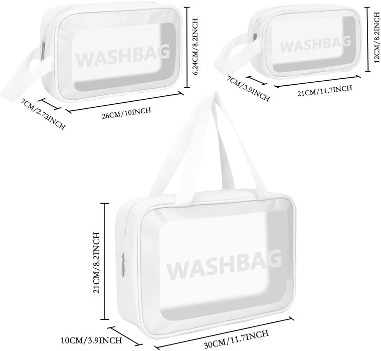Unaone Kosmetyczka z PCW, 3 sztuki