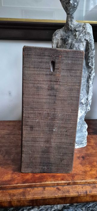 Drewniana antyczna płaskorzeźba zakonnika świętego gotyk relief