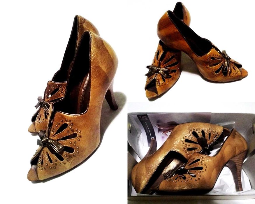 Золотые нарядные туфли с блеском праздничные на выход 24см