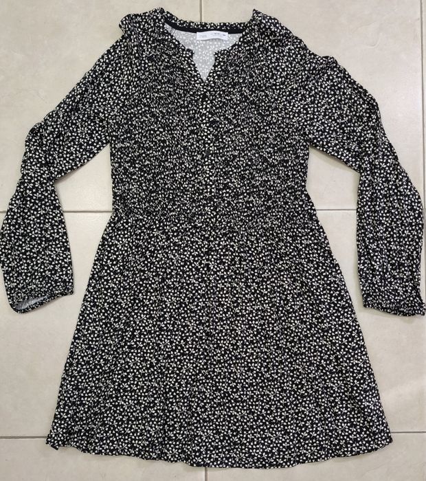 Vestido Preto Florido Novo da Zara
