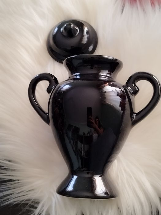 Quartinha preta, Quartinha Exu e Pomba com asa 20cm