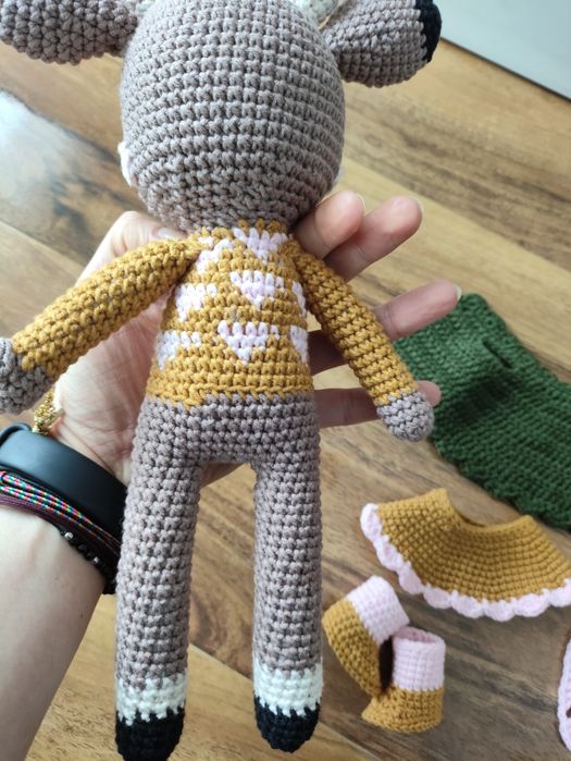 Maskotka Pani Jelonek łania handmade przytulanka