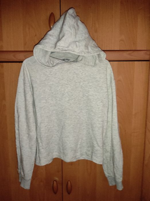 Dres bluza i spodnie. Siwa bluza z kapturem r. 134-140