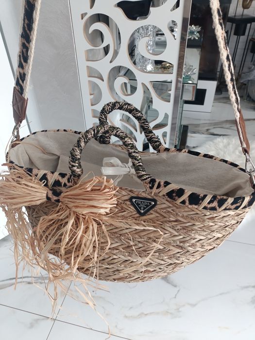 Śliczna torebka koszyk lato listonoszka plaża długi pasek