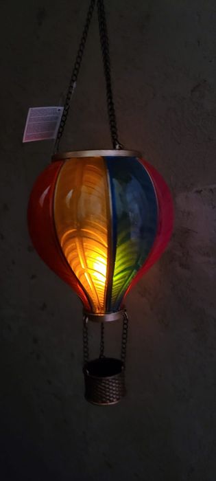 Lampka solarna LED żywy ogień balon