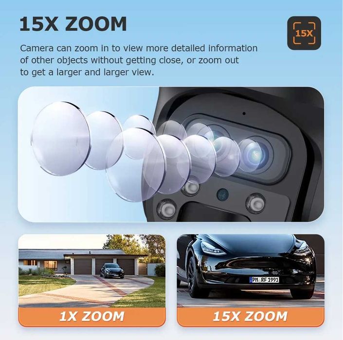 FOTOPUŁAPKA Kamera 12MP 15X zoom SIM SOLAR 4G PTZ  3 obiektywy‼️ podgl